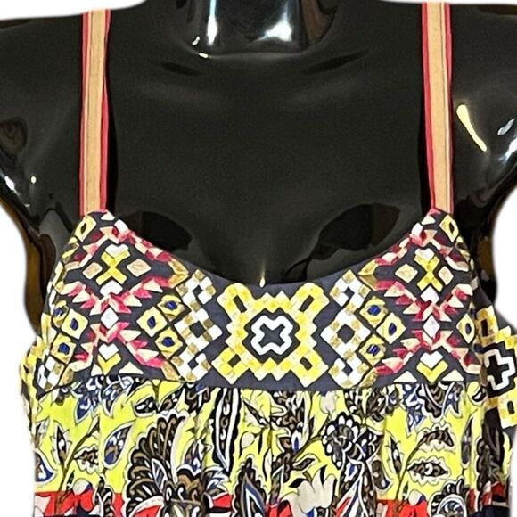 Anthropologie One September Boho Embroidered Top AdjustableStrap Shift Dress Sz - Picture 4 of 9